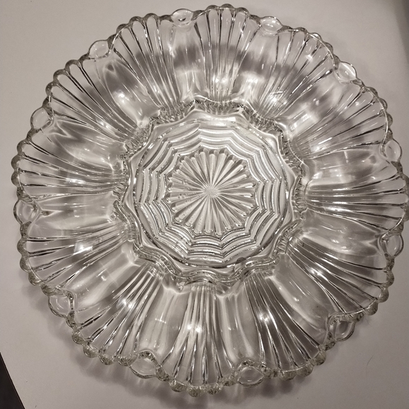 Deviled Egg Server Tray  10"Vintage Anchor Hocking Glass 896 Clear - Picture 7 of 8